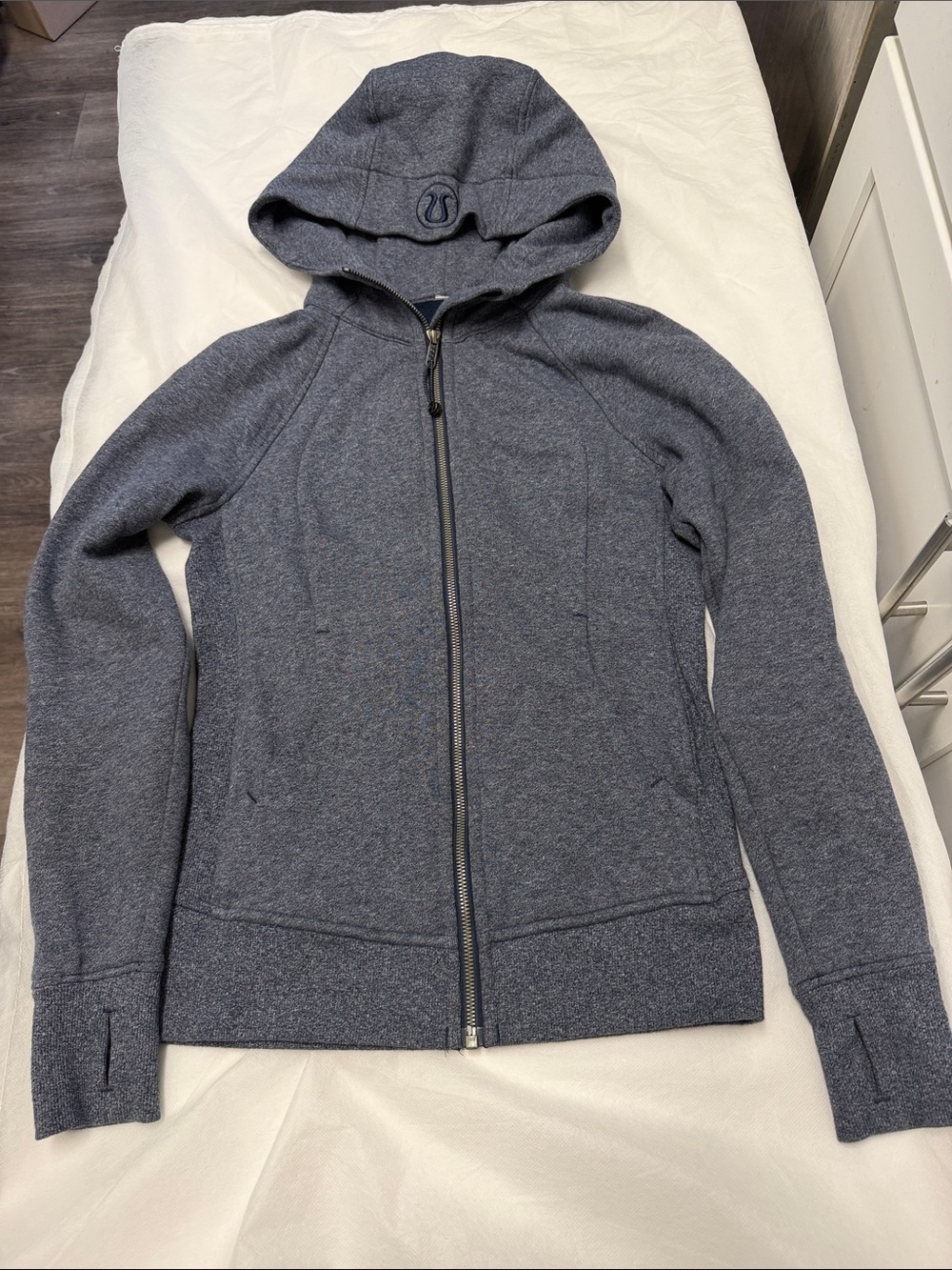 lululemon athletica Heathered Navy Zip-Up Hooded Jacket